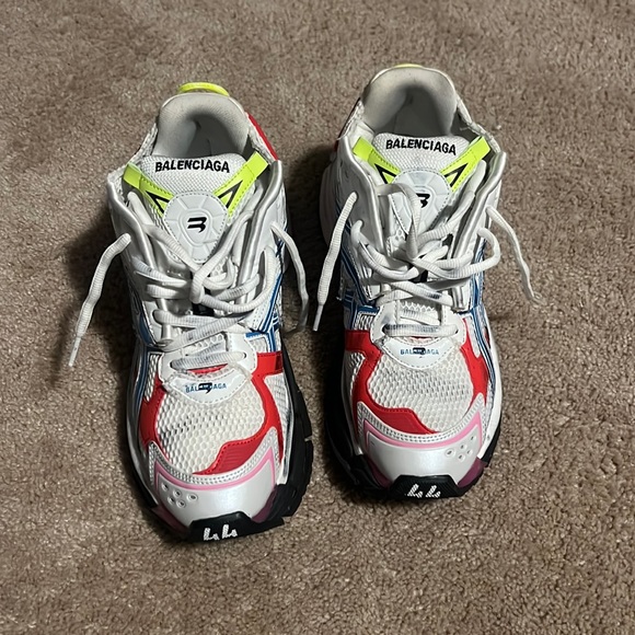 BALENCIAGA
White Runner Sneakers | Size 44 | White/Red/Blue - Picture 1 of 4
